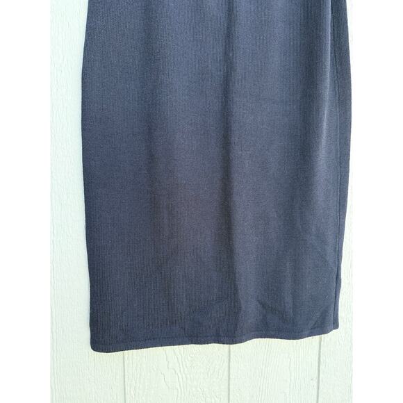ST. JOHN classic Santana knit deep navy blue full length midi maxi stretch skirt - Picture 5 of 8